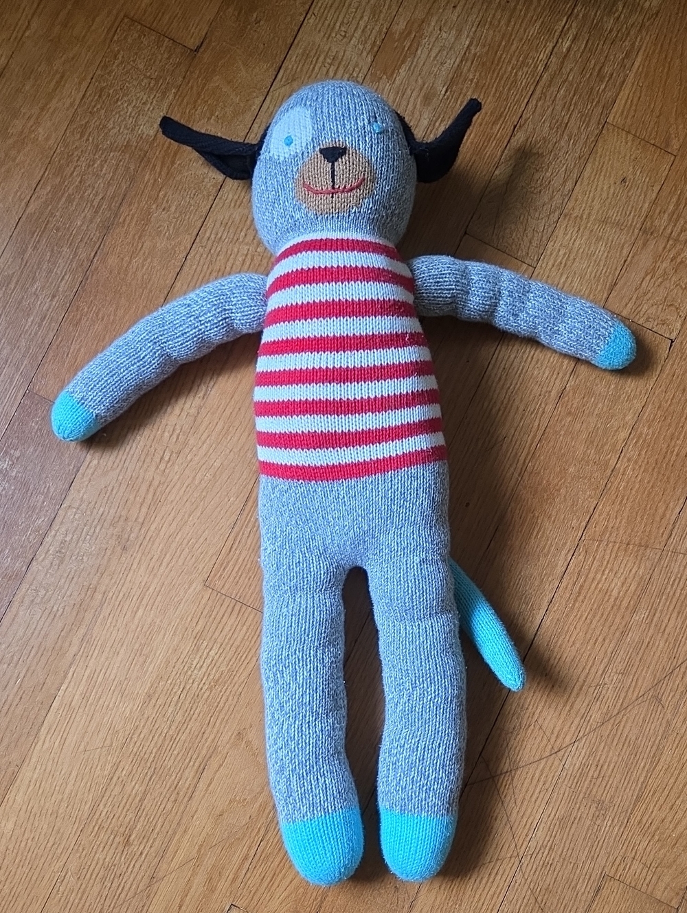 Blabla Andiamo the Dog Plush with Red & Cream Stripes
